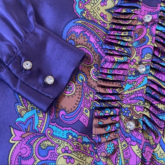 *SOLD* Dolce & Gabbana Silk Paisley Top Sz 42 - Picture 3 of 16